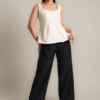 RYLENE LUNA Square Neck Peplum Top – Atasan Wanita Peplum Tanpa Lengan Basic Elegan