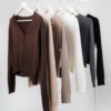 RYLENE SERENE Buttoned Up Cardigan | Cardigan Rajut Crop V-Neck Wanita