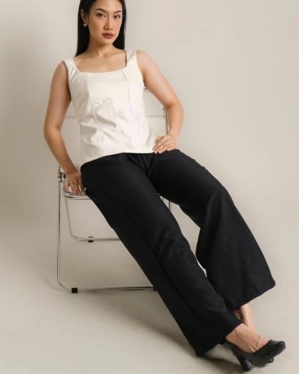 RYLENE ELENA Long Pants Semiwool Polos – Celana Panjang Wanita Wide Leg High Waist