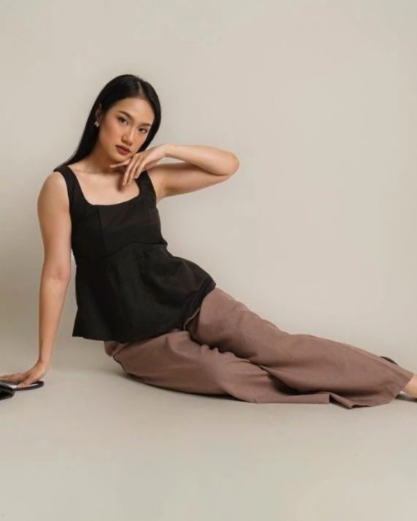 RYLENE ELENA Long Pants Semiwool Polos – Celana Panjang Wanita Wide Leg High Waist