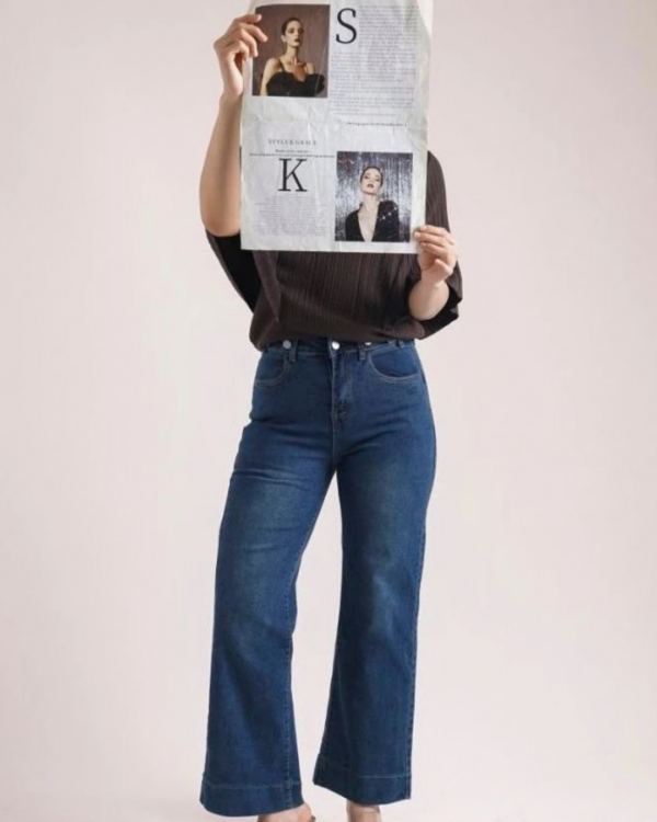 RYLENE HALSEY Straight Long Jeans Denim | Celana Jeans Casual Wanita High Waist