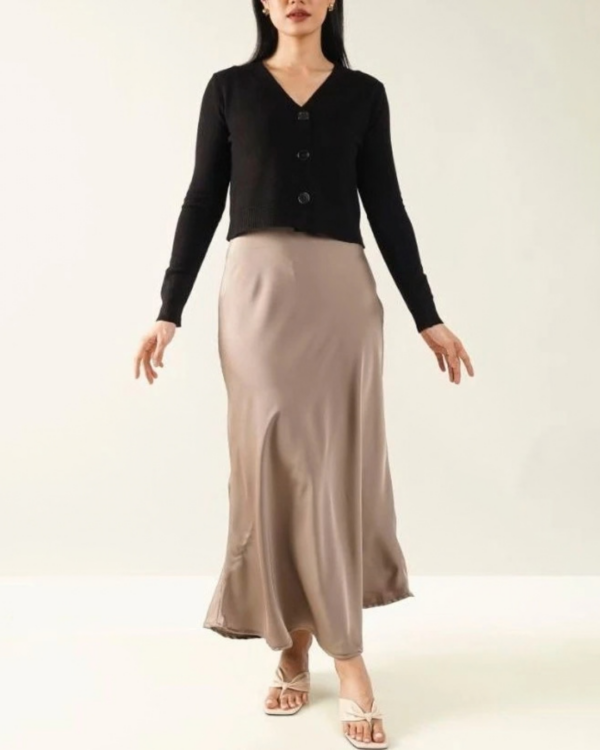 RYLENE RAYE Satin Silk Long Skirt | Rok Panjang Satin Silk Elegan Wanita