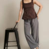 RYLENE ELENA Long Pants Semiwool Polos – Celana Panjang Wanita Wide Leg High Waist