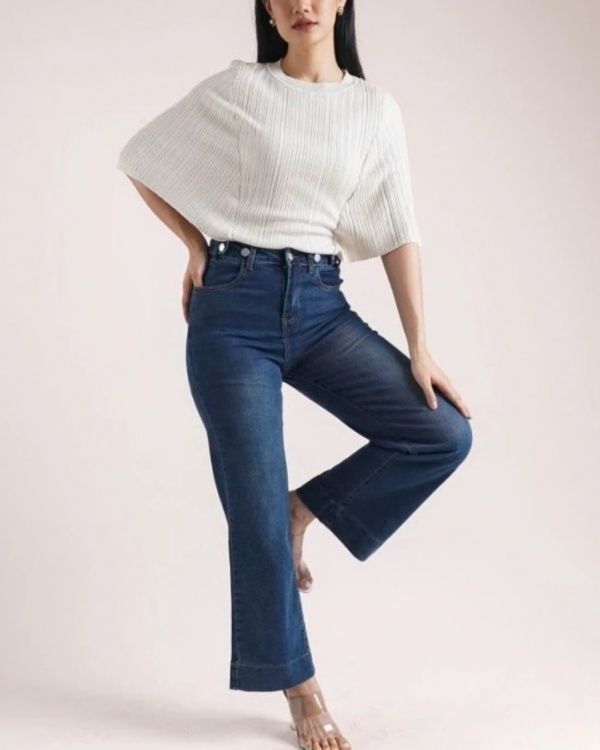 RYLENE HALSEY Straight Long Jeans Denim | Celana Jeans Casual Wanita High Waist