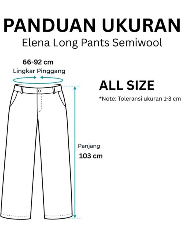 RYLENE ELENA Long Pants Semiwool Polos – Celana Panjang Wanita Wide Leg High Waist