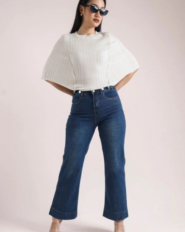 RYLENE HALSEY Straight Long Jeans Denim | Celana Jeans Casual Wanita High Waist